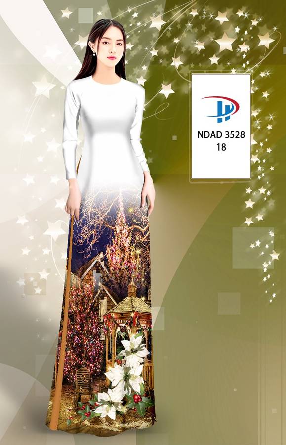 Vải Áo Dài Phong Cảnh Giáng Sinh AD NDAD3528 21